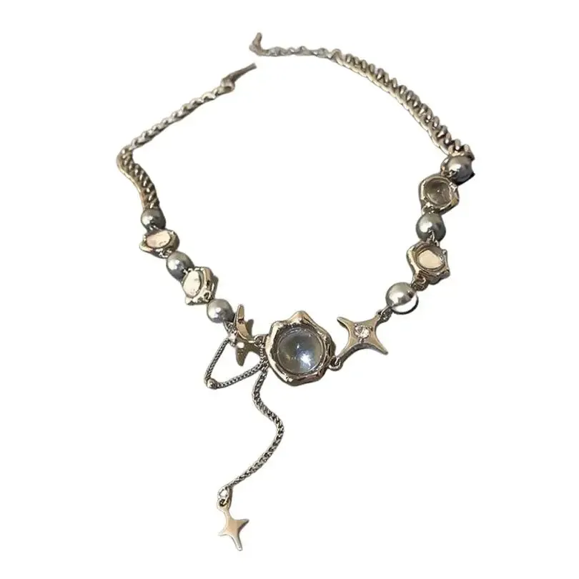 Fairy Aesthetic Necklace with Sparkling Crystals for Y2K Style
