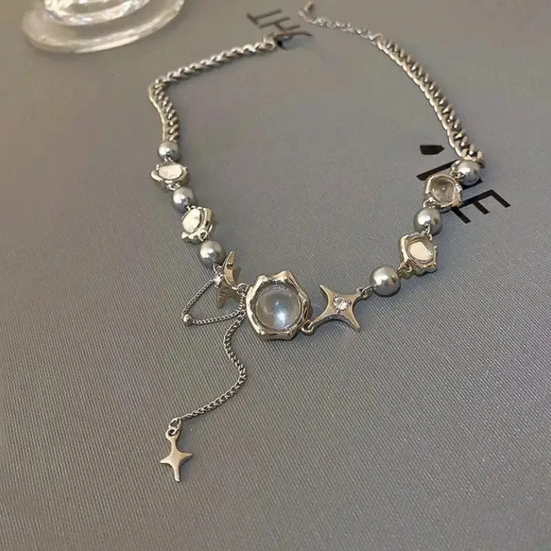 Fairy Aesthetic Necklace with Sparkling Crystals for Y2K Style