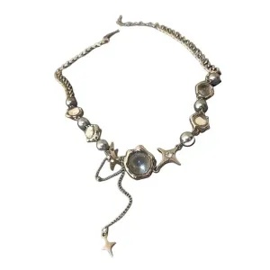 Fairy Aesthetic Necklace with Sparkling Crystals for Y2K Style