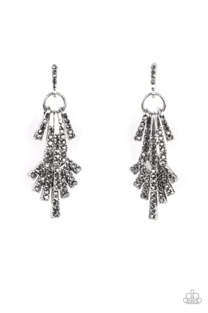 Fan of Glam - Silver (Hematite) Earring