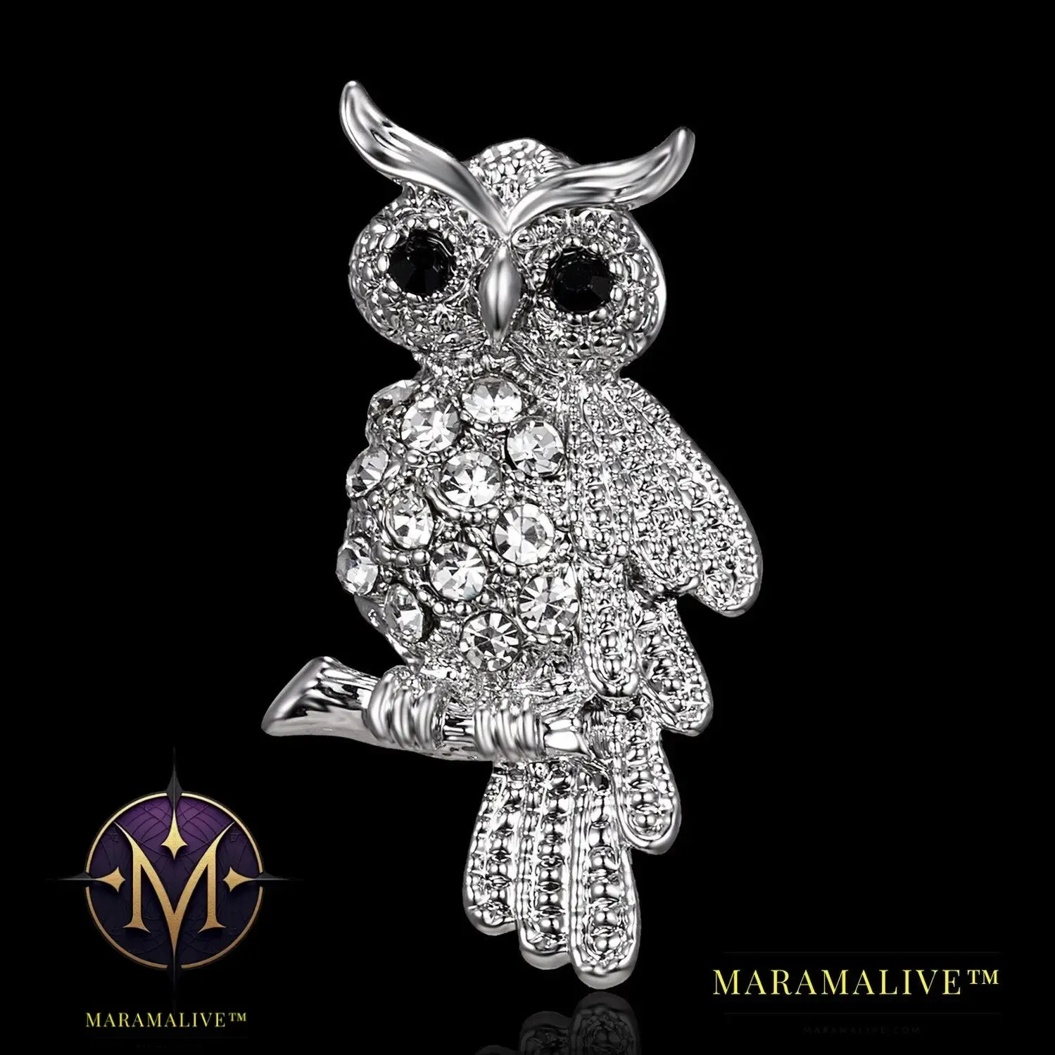 Fashion  Owl Crystal Rhinestones Brooches Antique Brooch