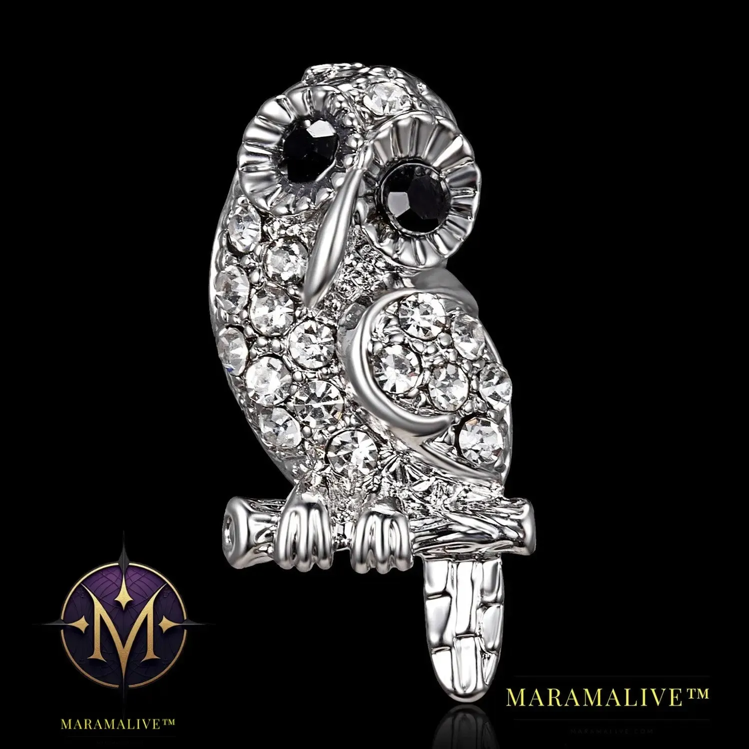 Fashion  Owl Crystal Rhinestones Brooches Antique Brooch