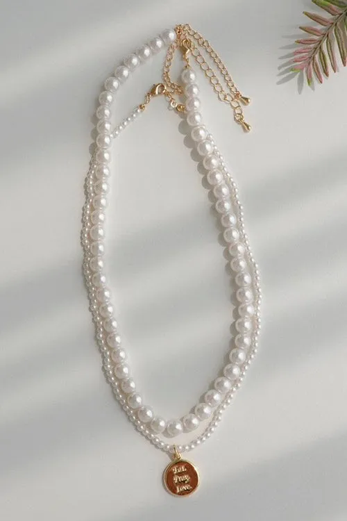 Faux Pearl Layered Necklace