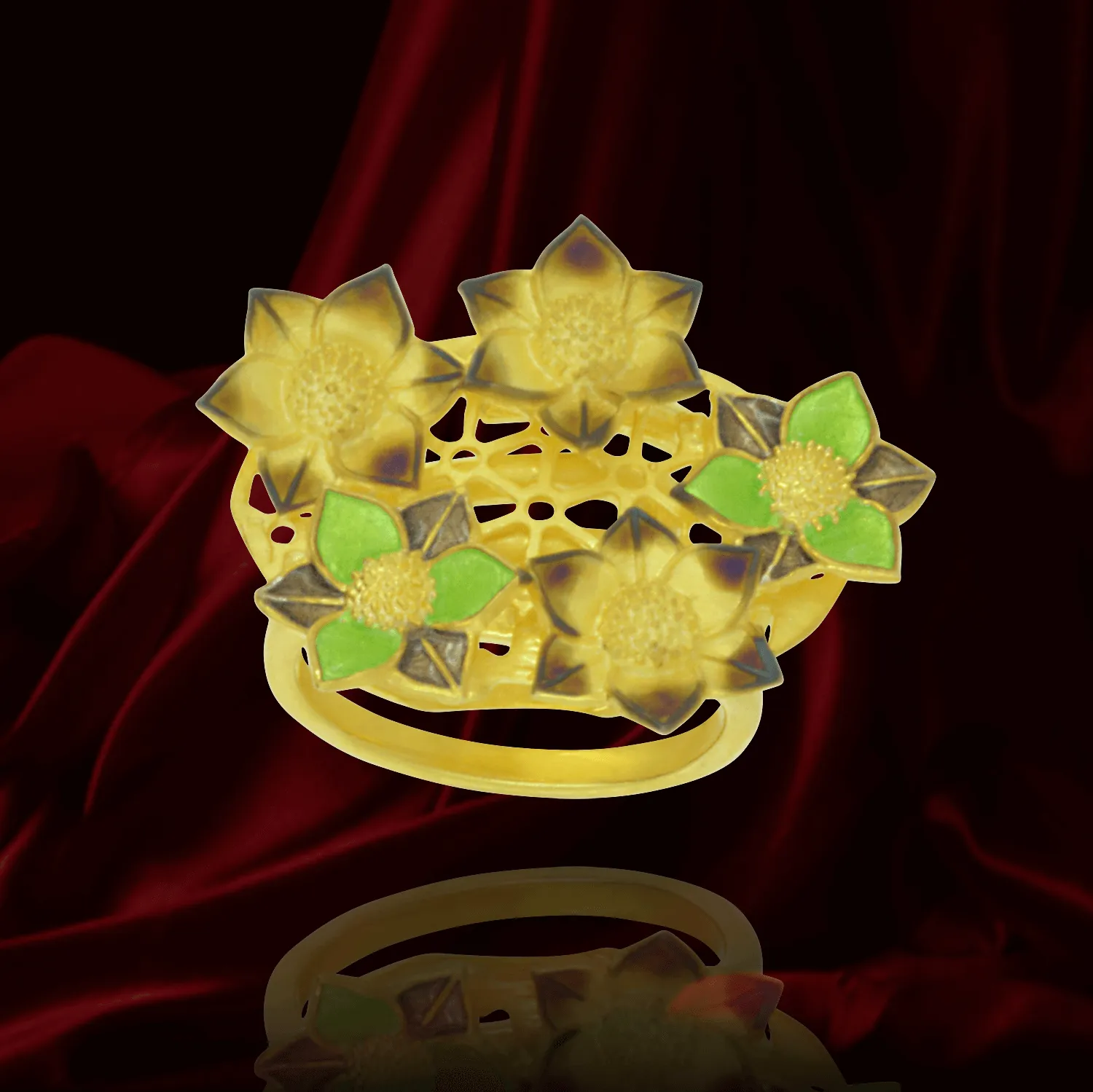 Filigree Flower Cluster Ring