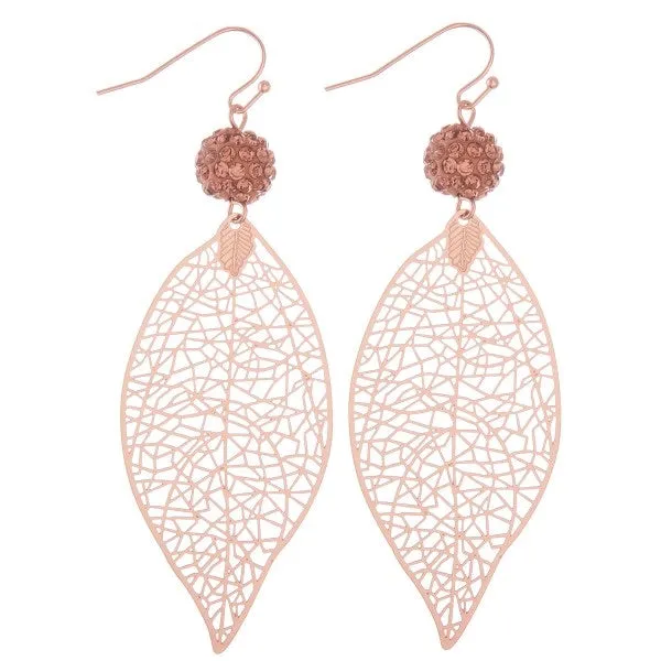 Filigree Leaf Drop Earrings