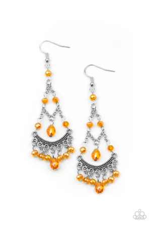 First in SHINE Orange Paparazzi Earrings