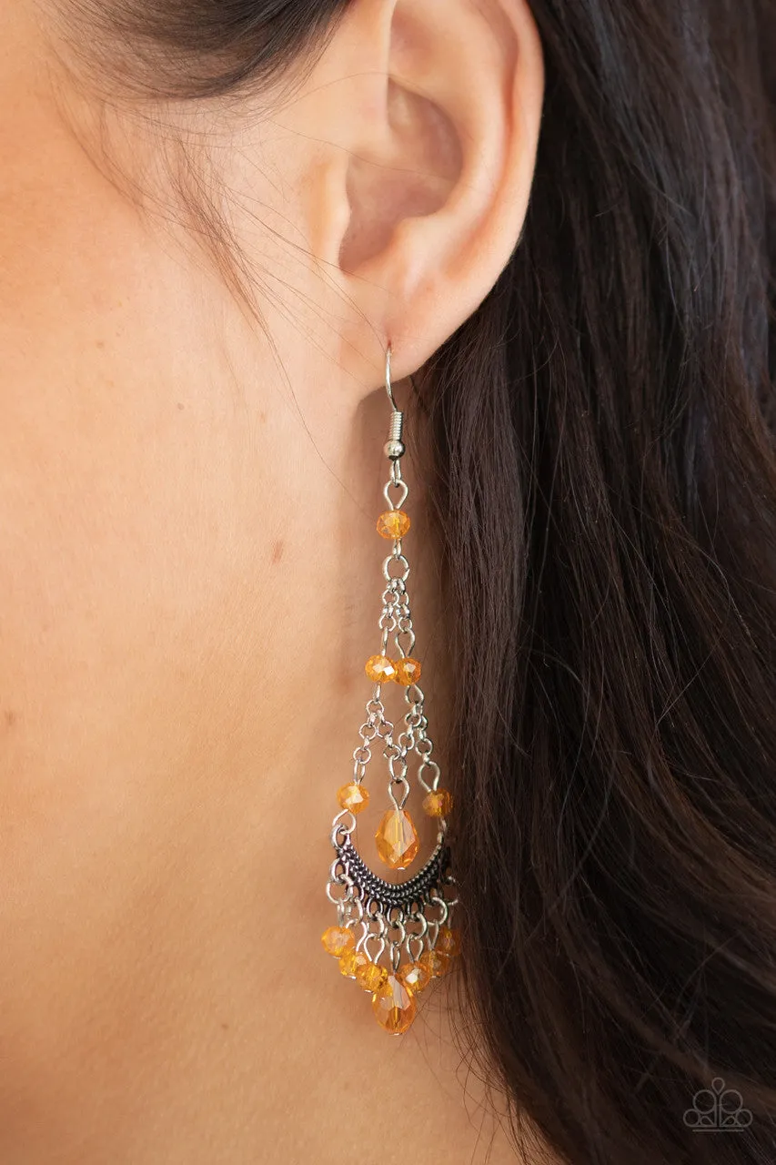 First in SHINE Orange Paparazzi Earrings