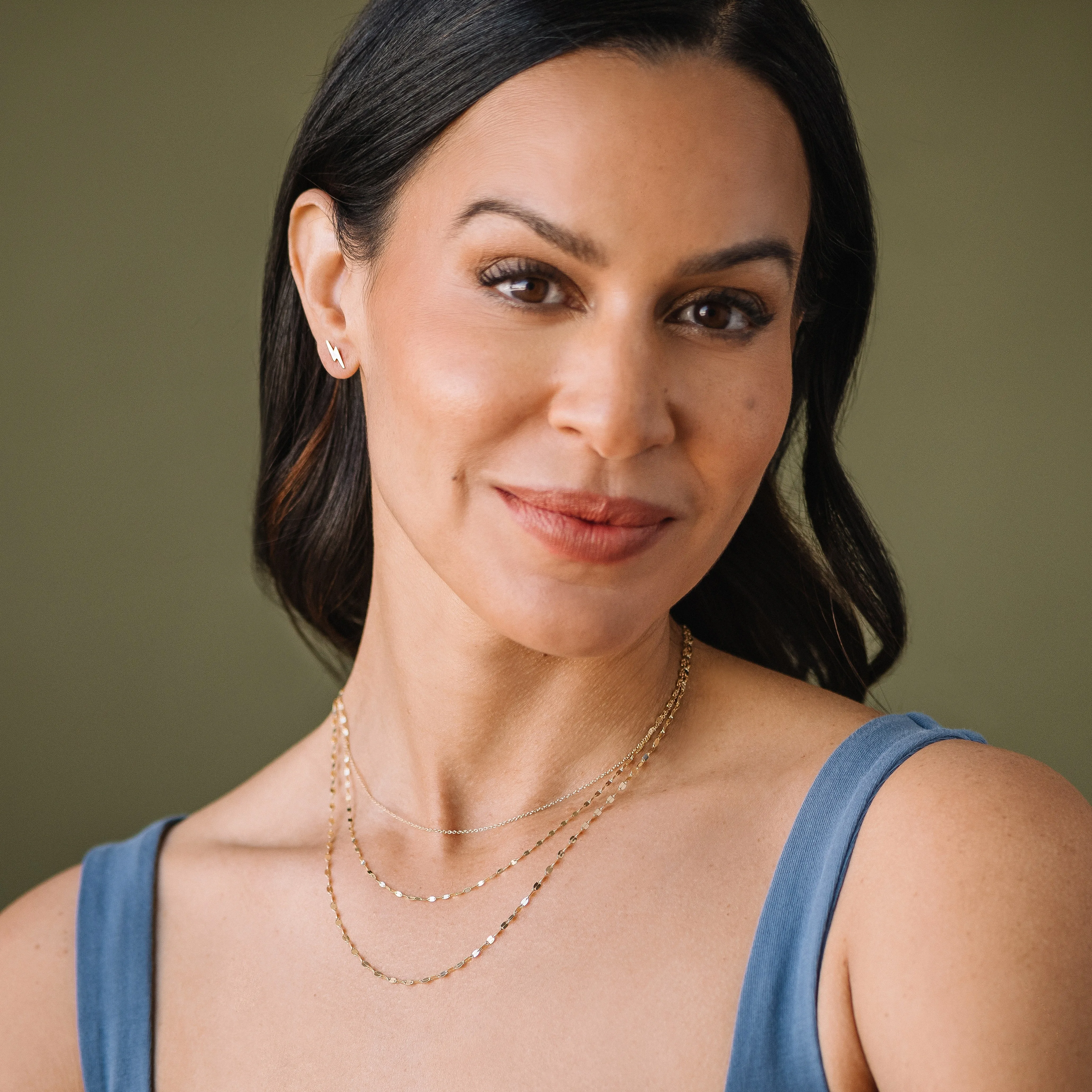Flat Sequin Chain Necklace, 14k