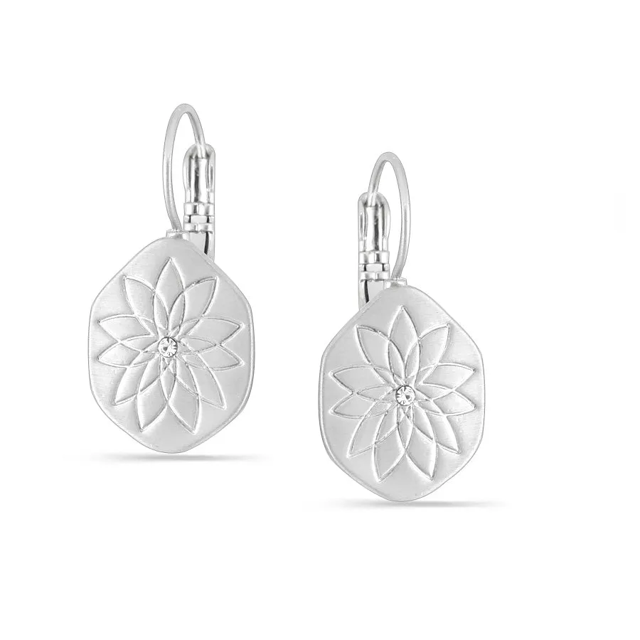 FLOWER ENGRAVING CRYSTAL  EARRINGS #252SV3101 (1C12/10C1)