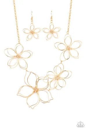 Flower Garden Fashionista Gold Paparazzi Necklace