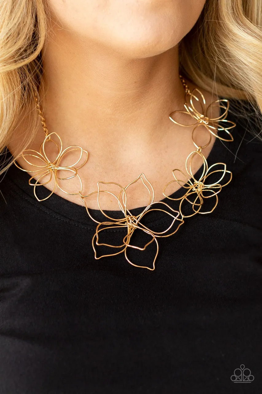 Flower Garden Fashionista Gold Paparazzi Necklace