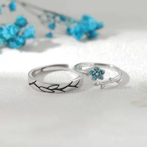 Forget Me Not Flower Matching Rings