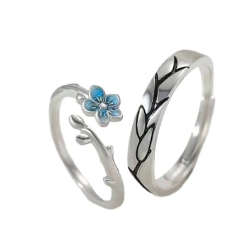 Forget Me Not Flower Matching Rings