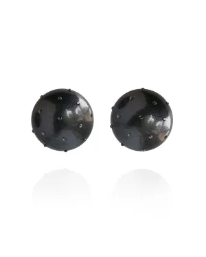 Gaia Crystal Earrings in Black Coral