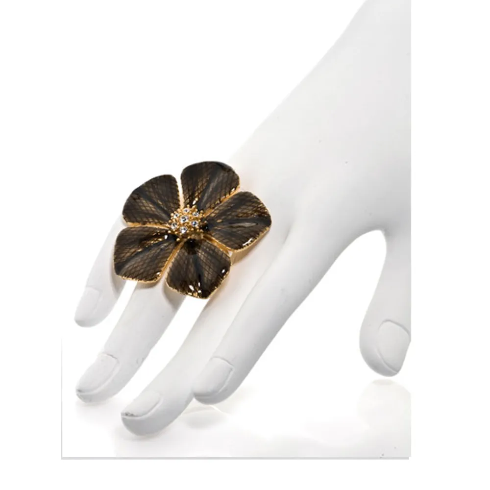 Garden of Love Brown Flower Ring