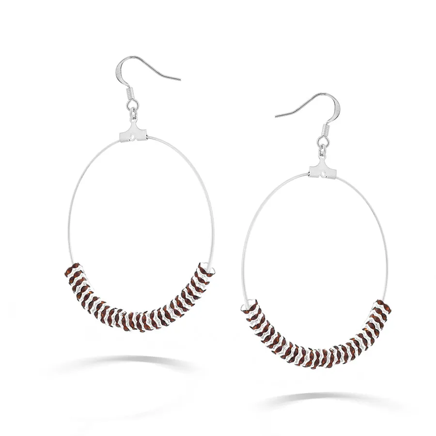 GARNET CRYSTAL EARRINGS #ER1325 SILVER TOPAZ (LF7)