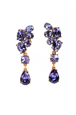 Gem Cluster Drop Earrings