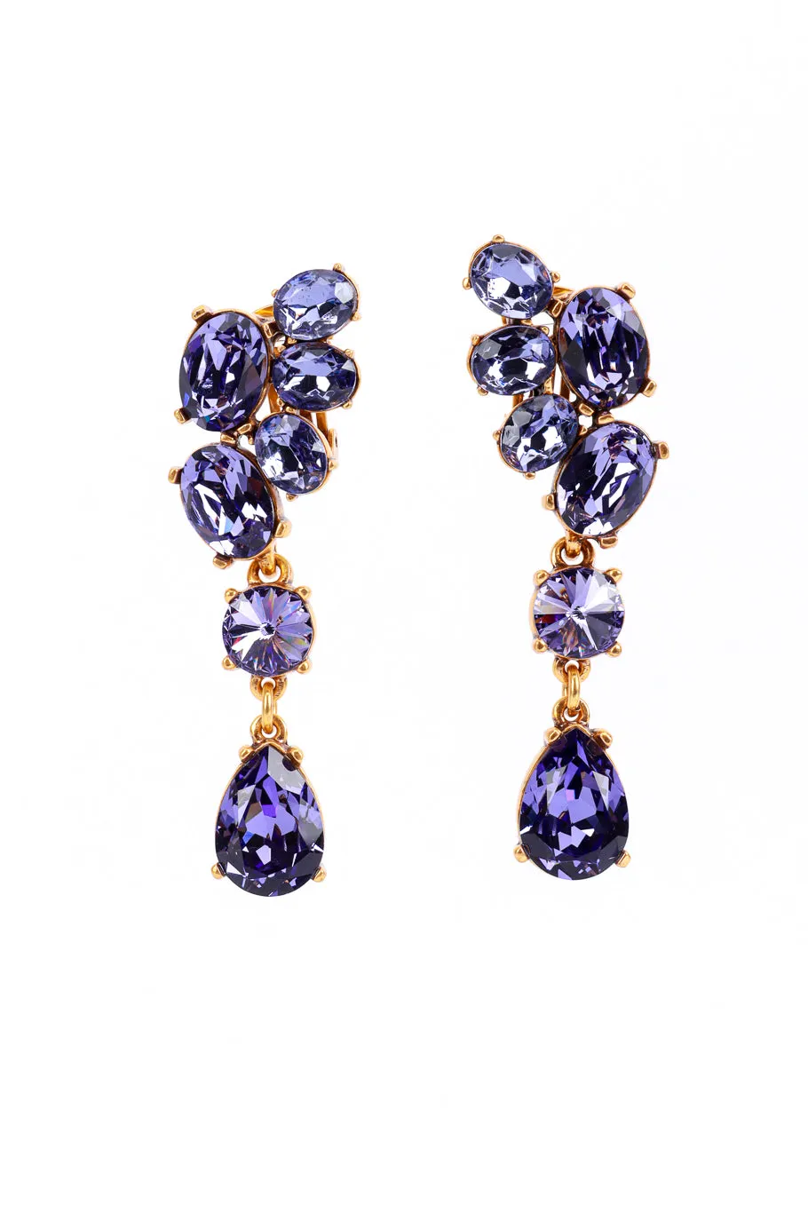 Gem Cluster Drop Earrings