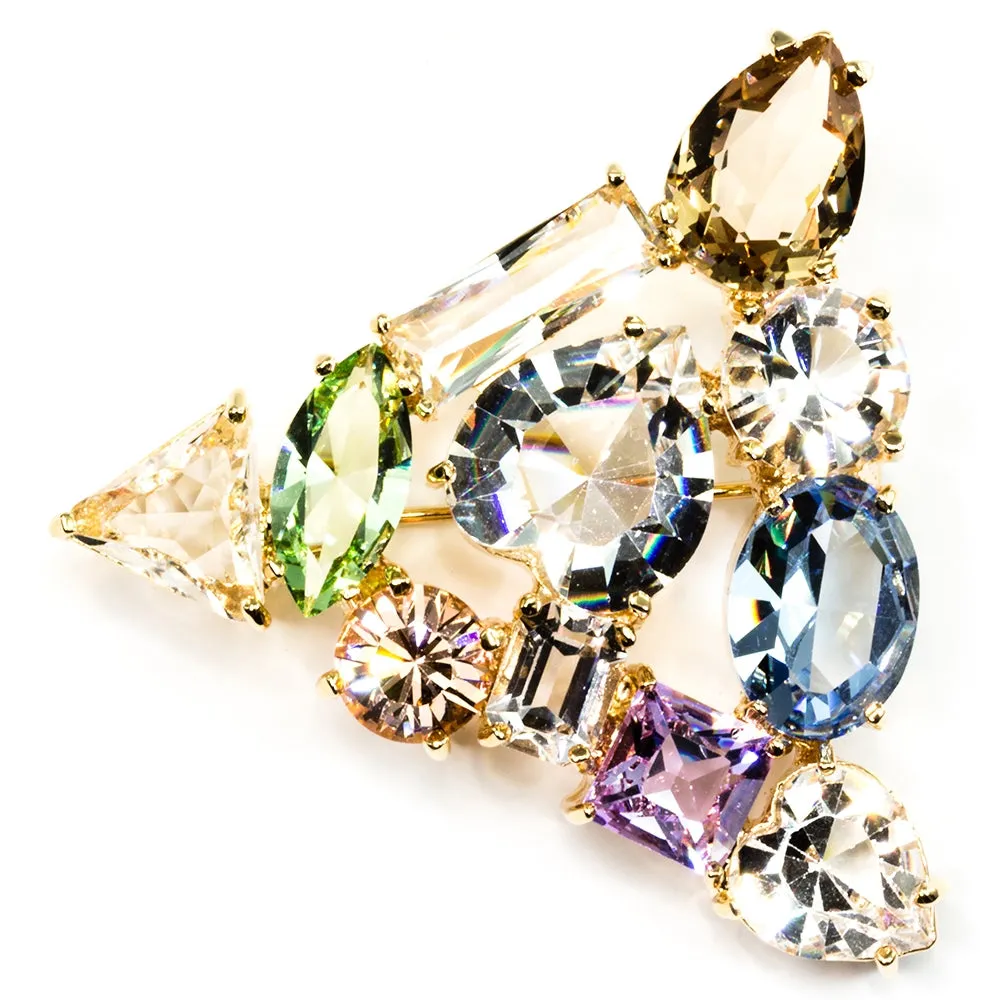 Gems Crystal Brooch Large
