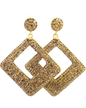 Geometric 925 Sterling Silver Crystal Earring