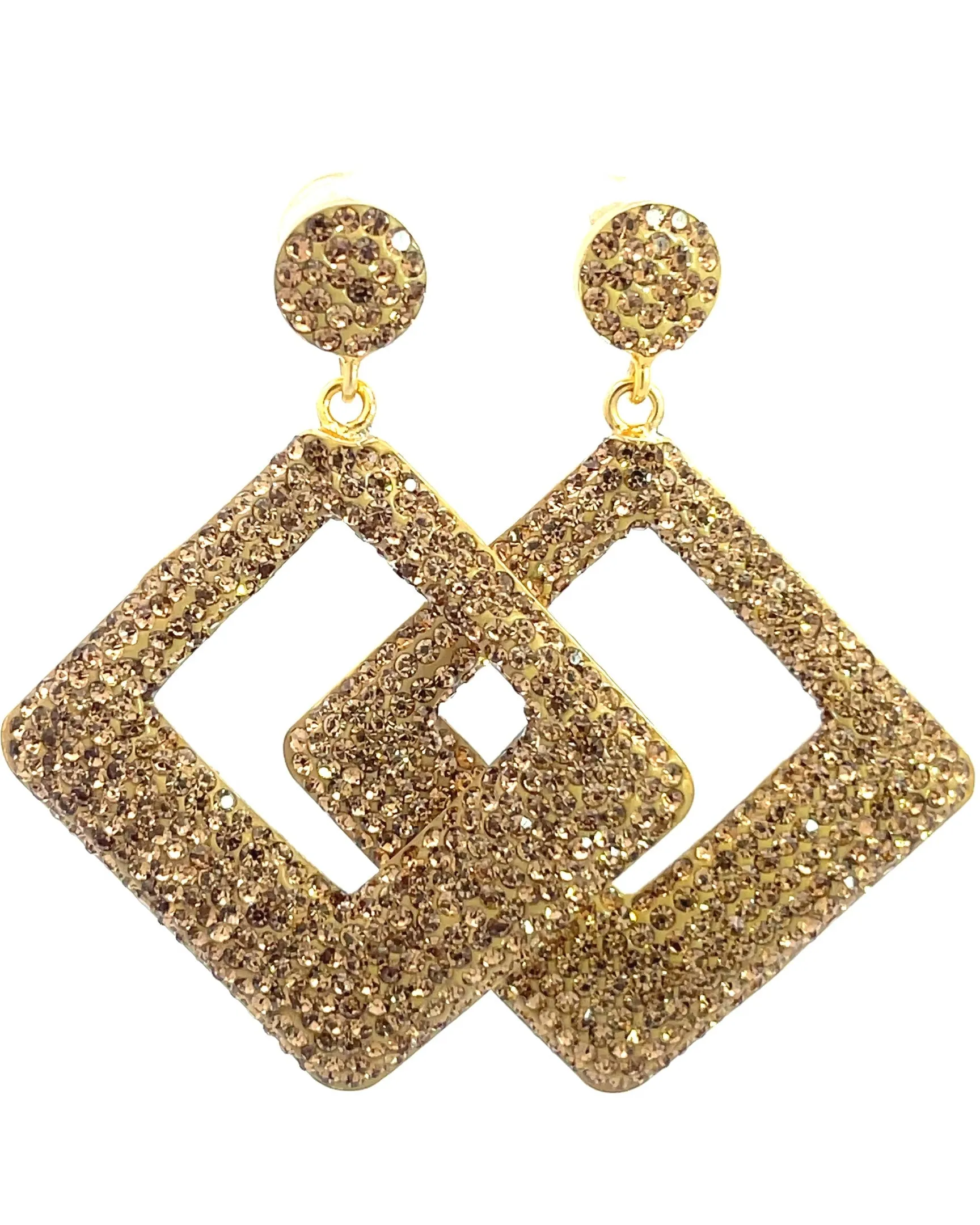 Geometric 925 Sterling Silver Crystal Earring