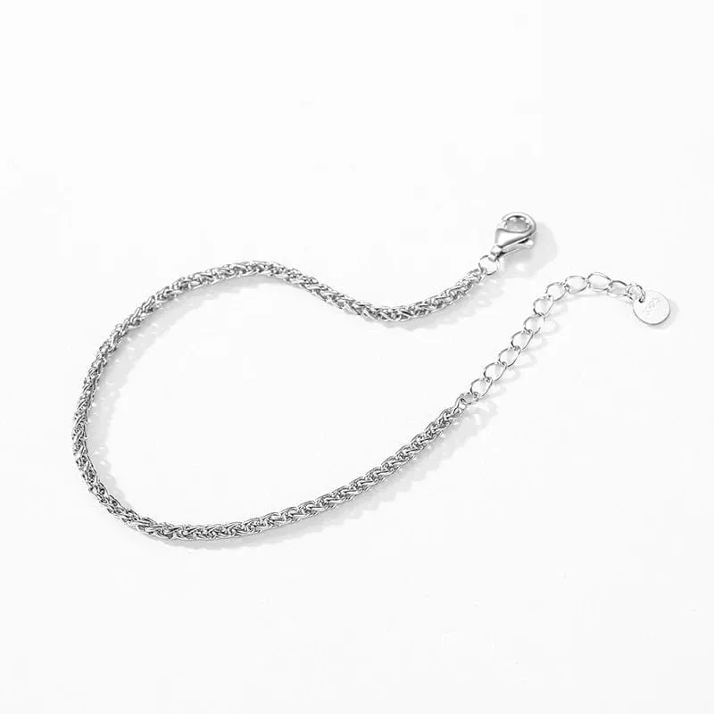 Geometric Chain Bracelet for Women in Silver