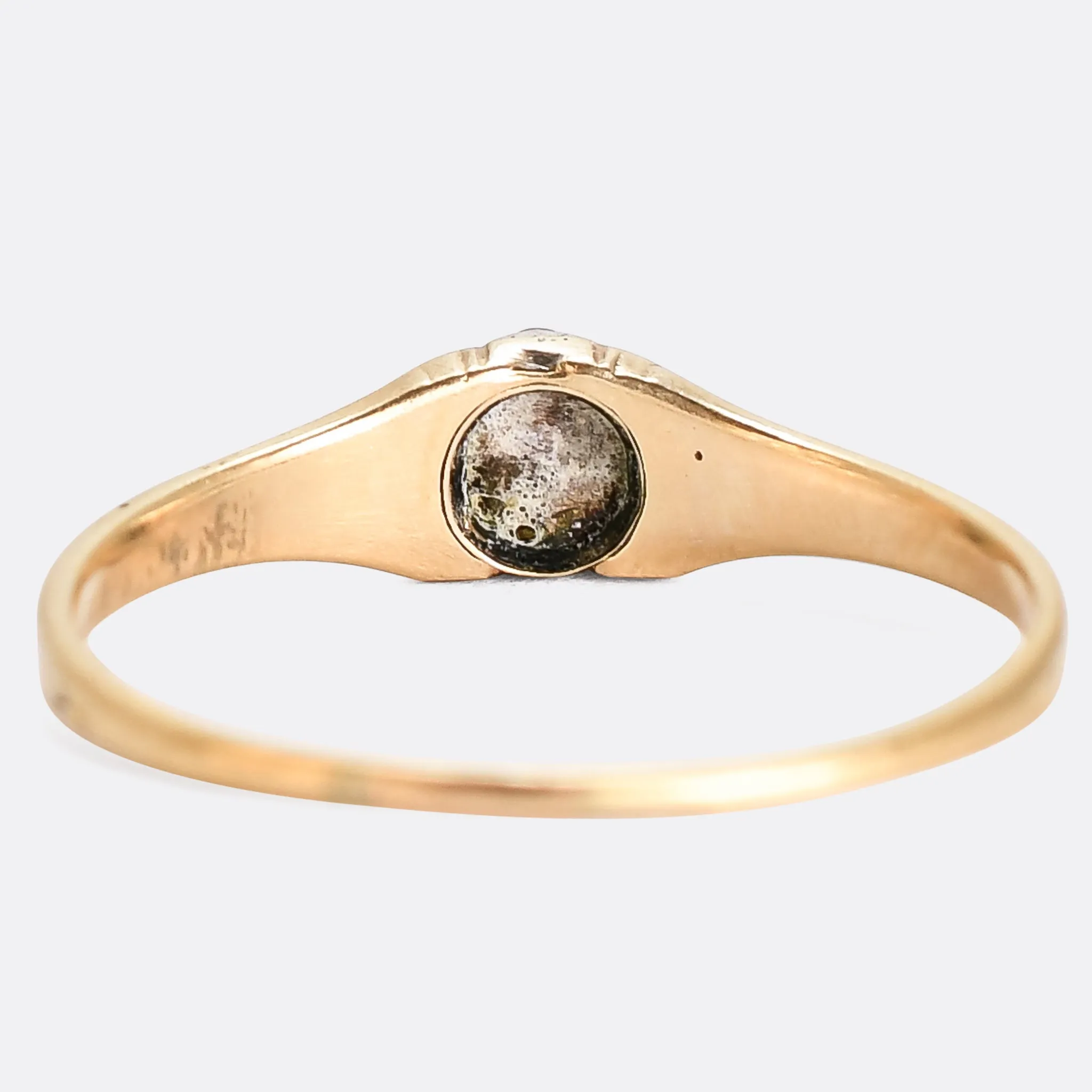 Georgian Diamond & Enamel Cluster Ring