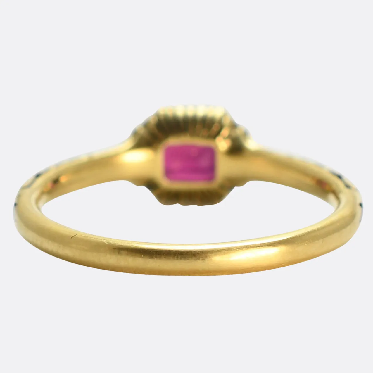 Georgian Ruby & Enamel Ring