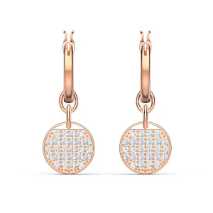 Ginger hoop earrings White, Rose gold-tone plated 5567528
