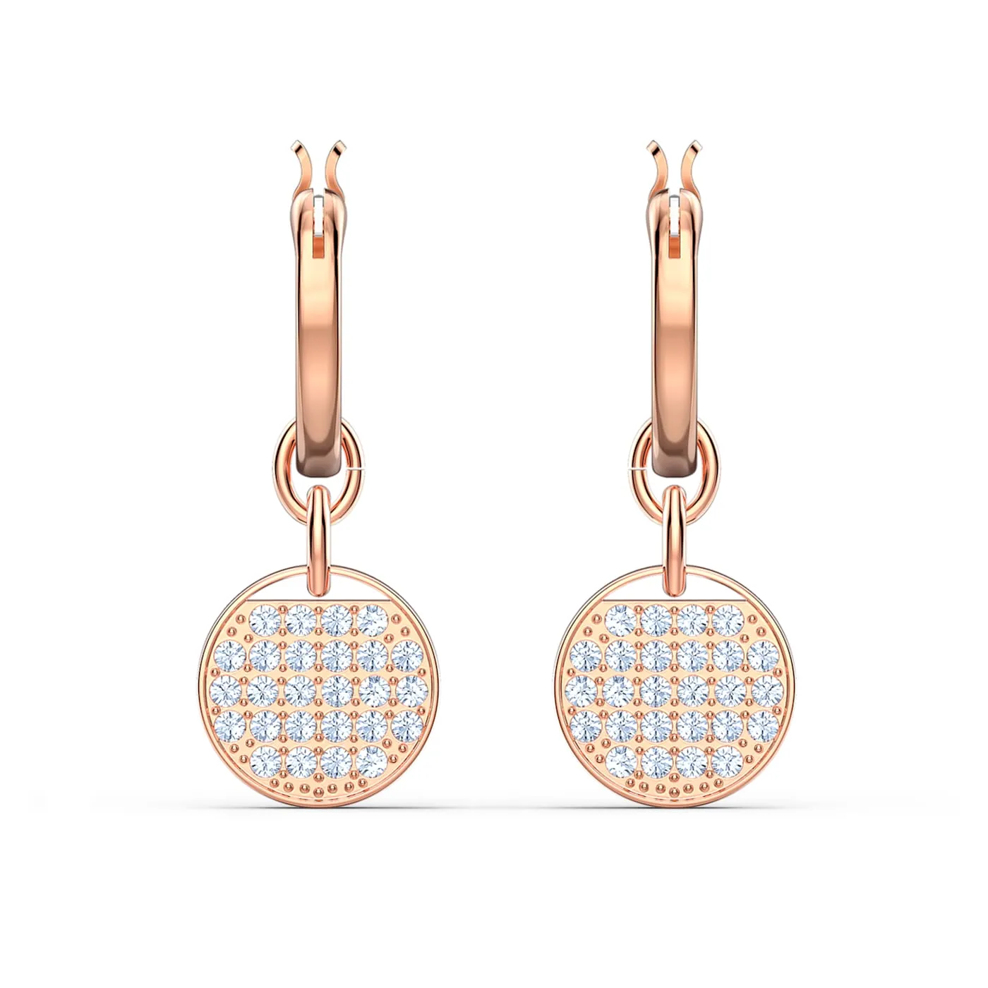 Ginger hoop earrings White, Rose gold-tone plated 5567528