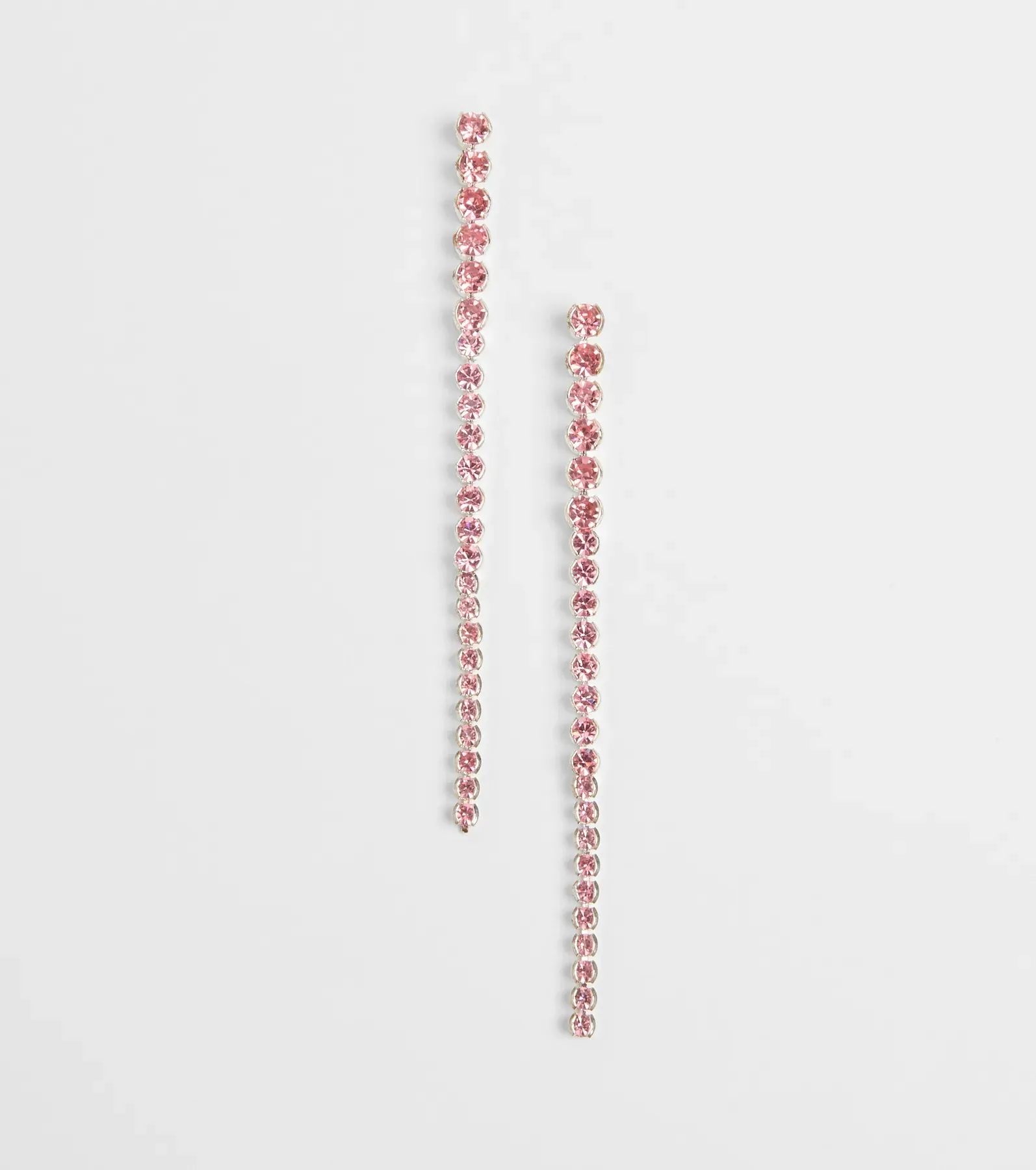 Glitzy Drama Rhinestone Linear Earrings