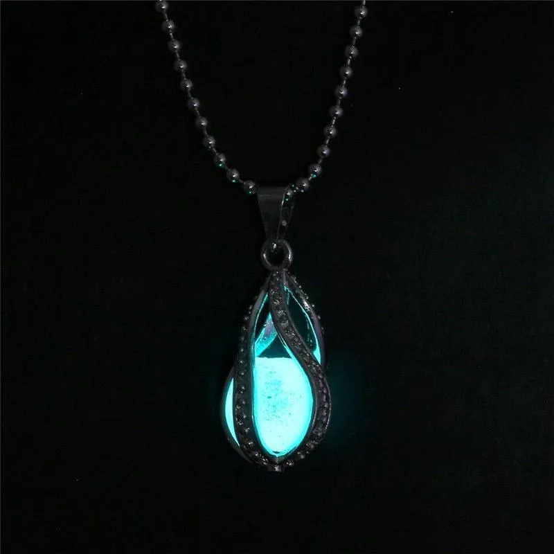 Glow In The Dark Silver Necklace