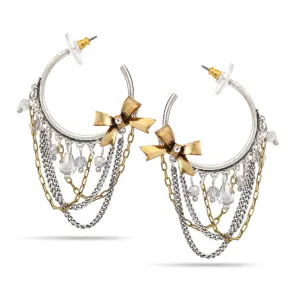 GOLD AND SILVER STUD EARRINGS #274GS3301 (7C2/7D5)