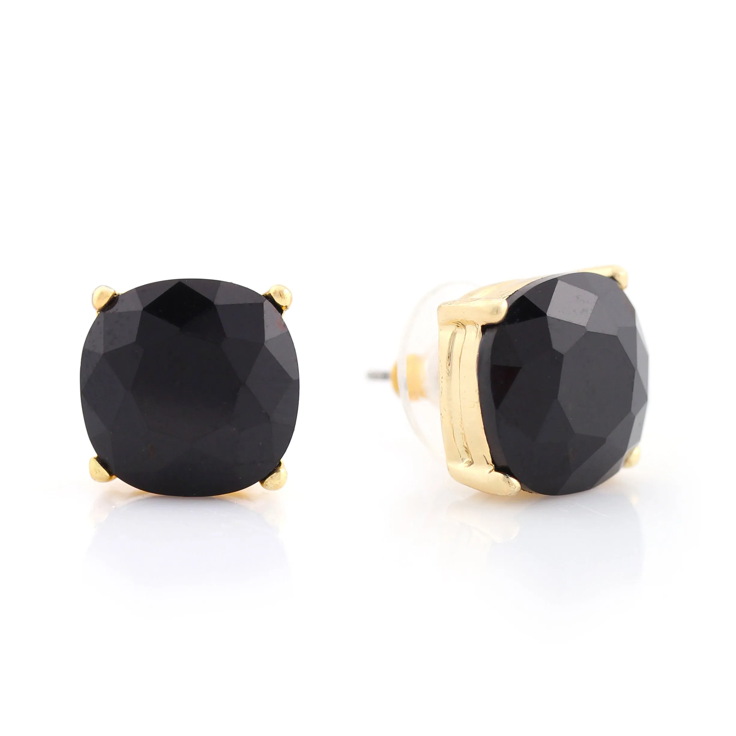 GOLD BLACK CRYSTAL STUD  EARRINGS #ADX6800052 (SHAD5)