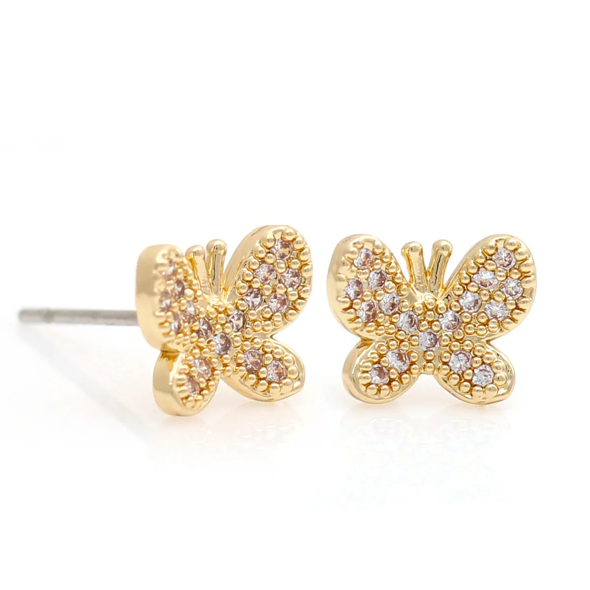 GOLD BUTTERFLY CRYSTAL EARRINGS #SWKK-9486GLD (SF11/OC8)