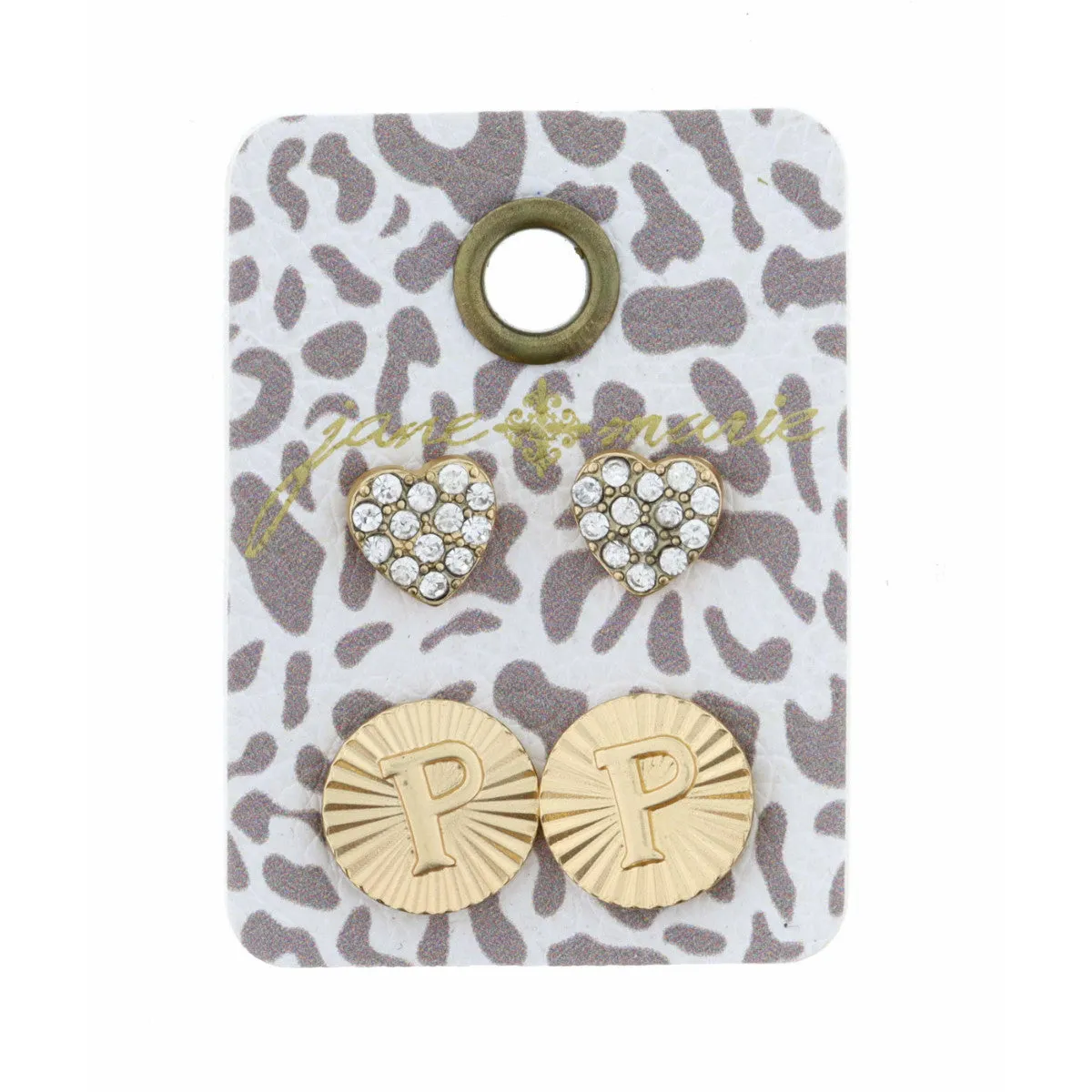 GOLD CIRCLE INITIAL EARRING