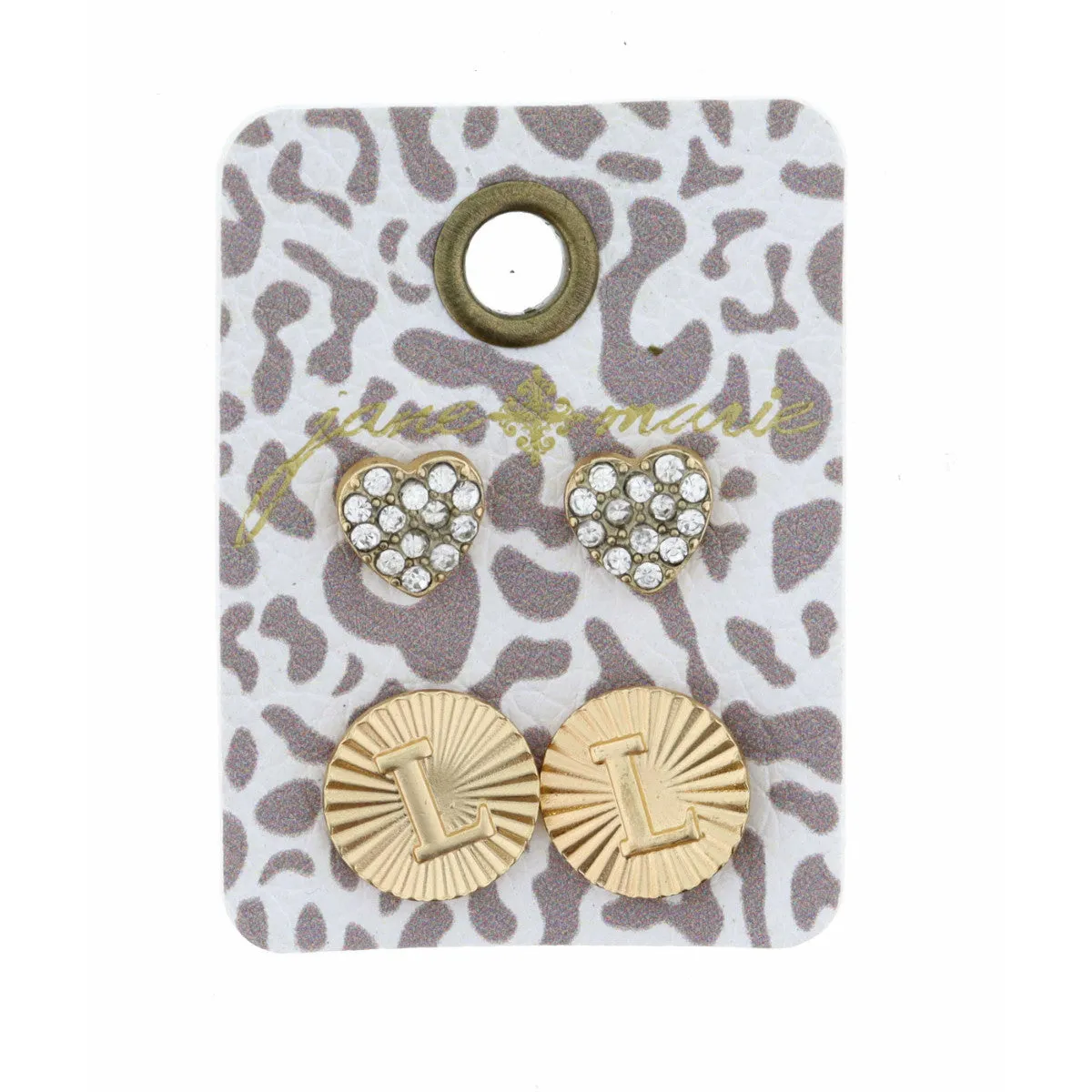 GOLD CIRCLE INITIAL EARRING