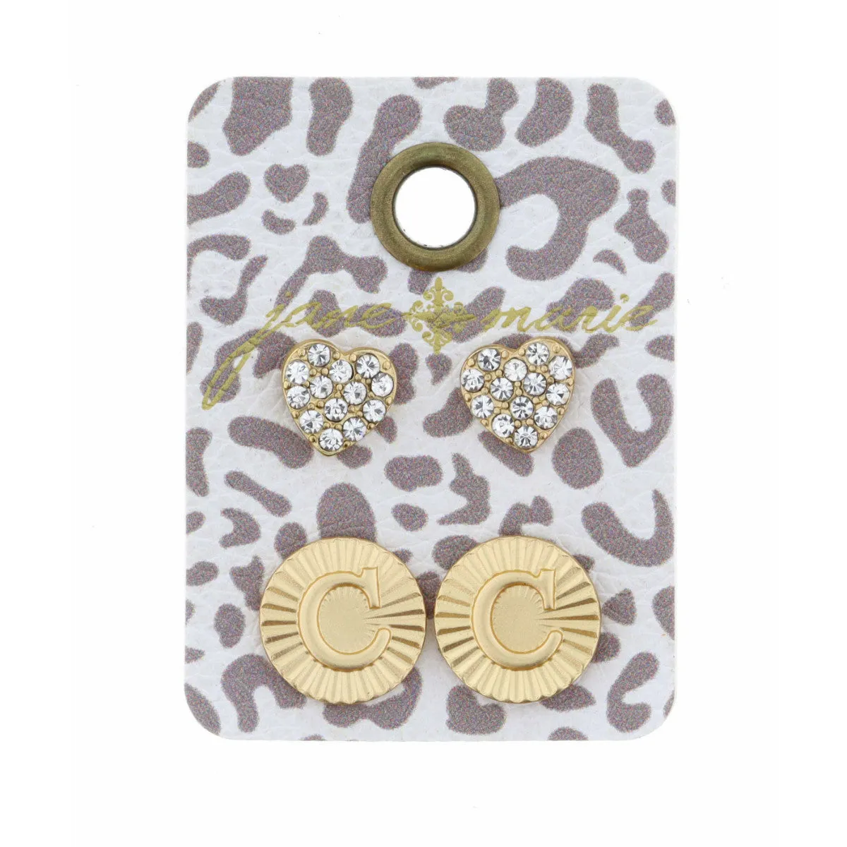 GOLD CIRCLE INITIAL EARRING