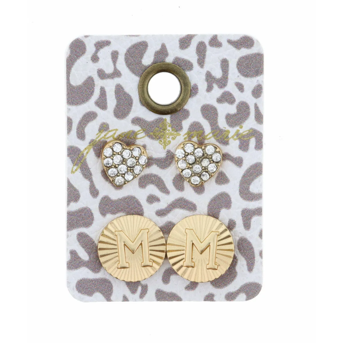 GOLD CIRCLE INITIAL EARRING