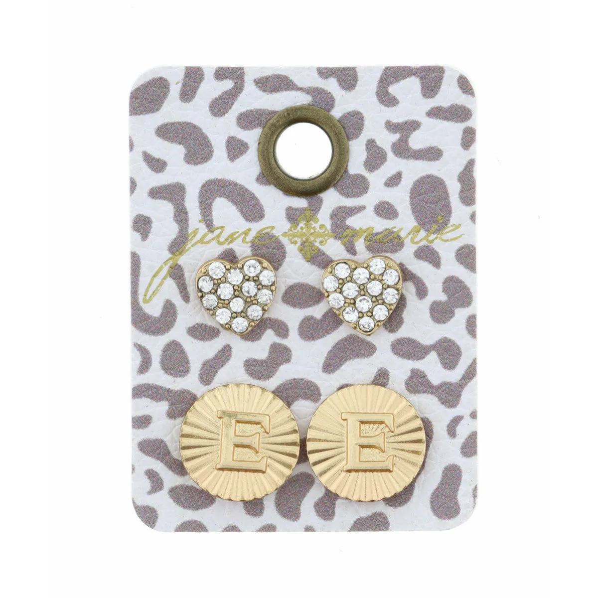 GOLD CIRCLE INITIAL EARRING