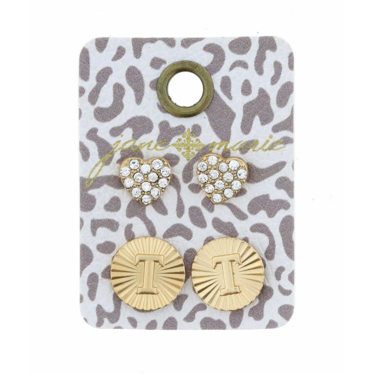 GOLD CIRCLE INITIAL EARRING