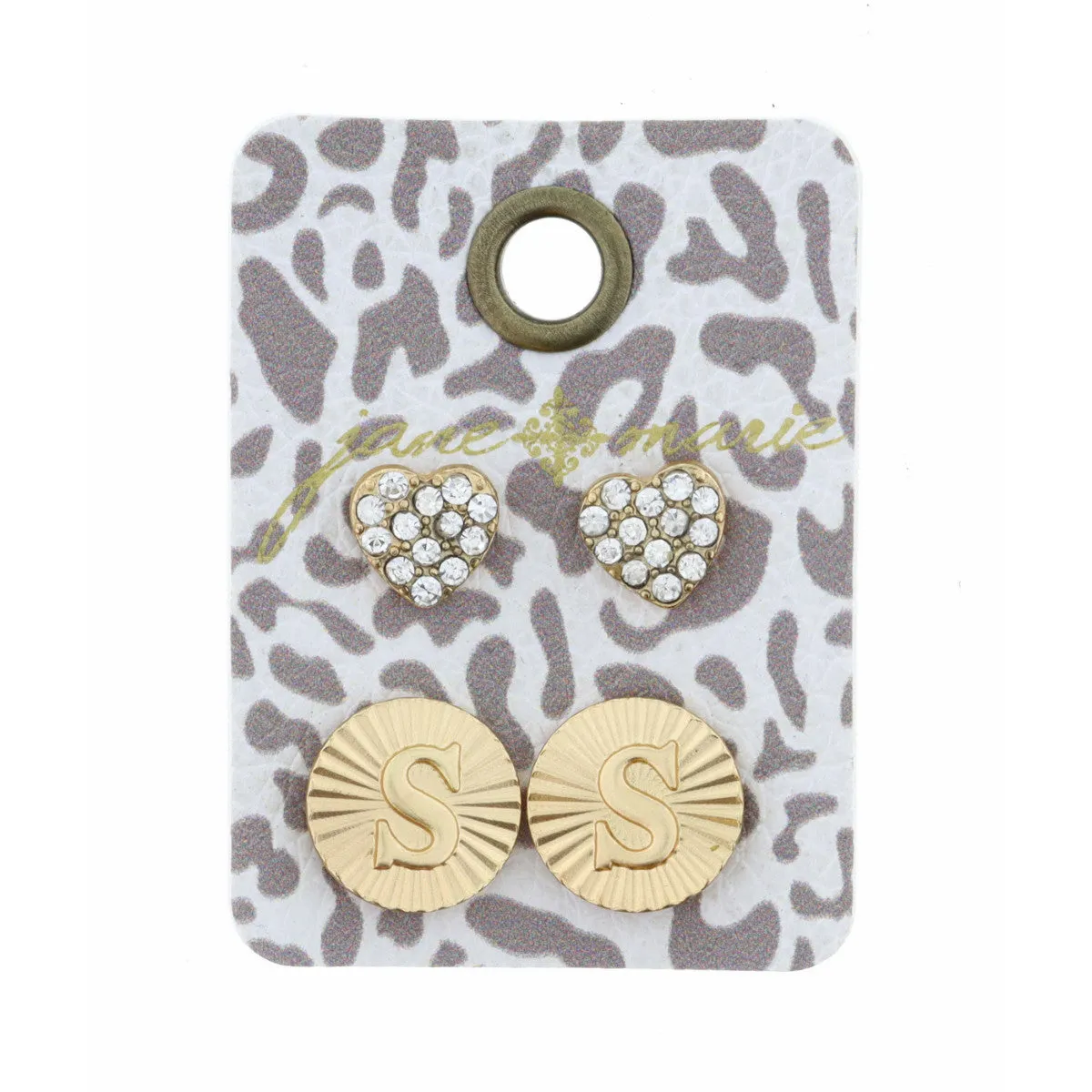 GOLD CIRCLE INITIAL EARRING