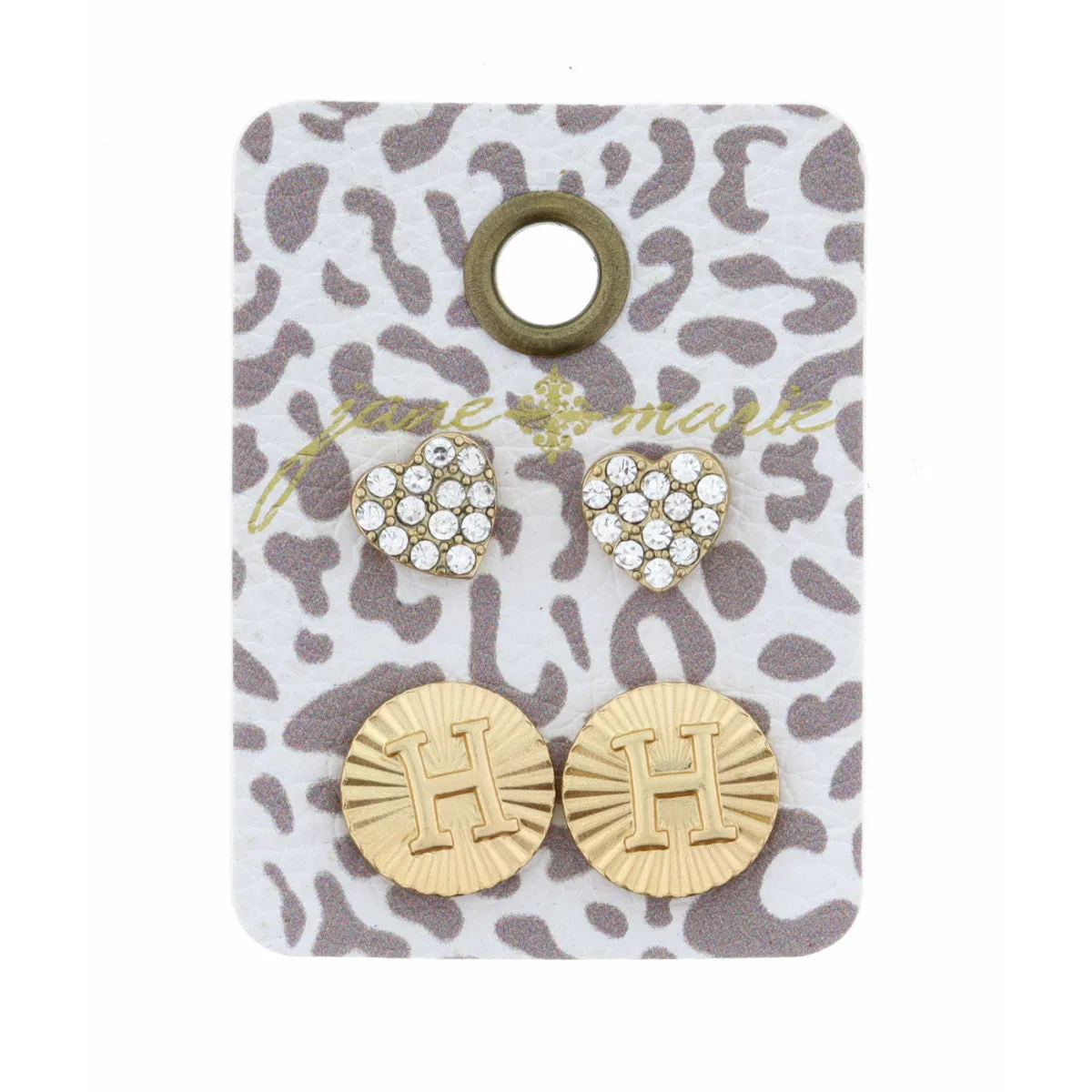 GOLD CIRCLE INITIAL EARRING
