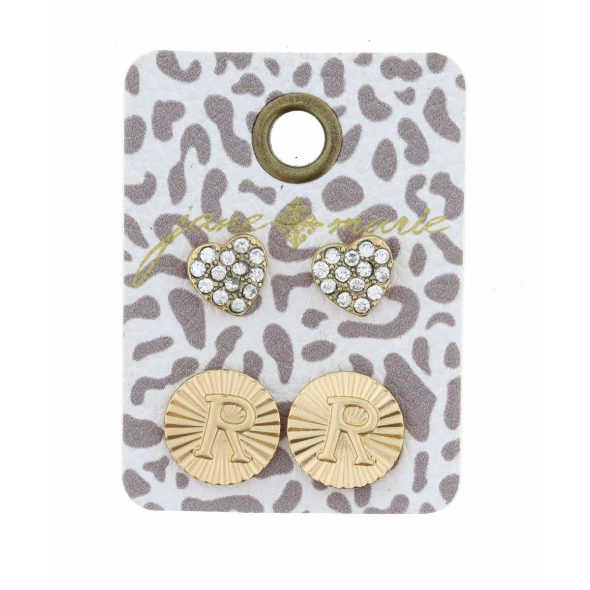 GOLD CIRCLE INITIAL EARRING