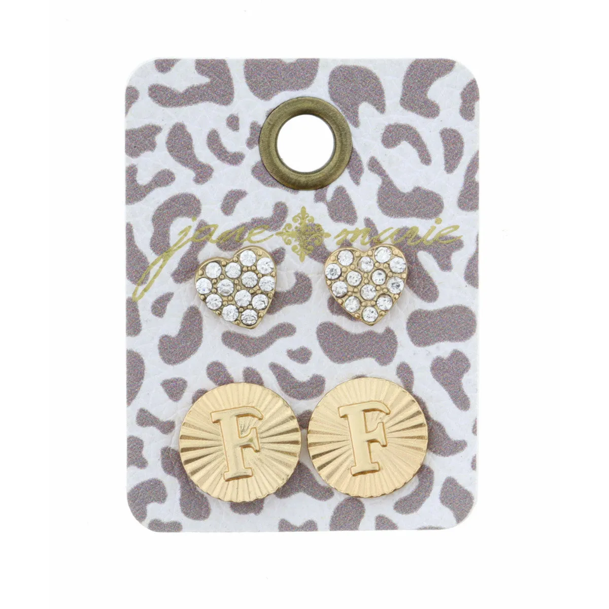 GOLD CIRCLE INITIAL EARRING