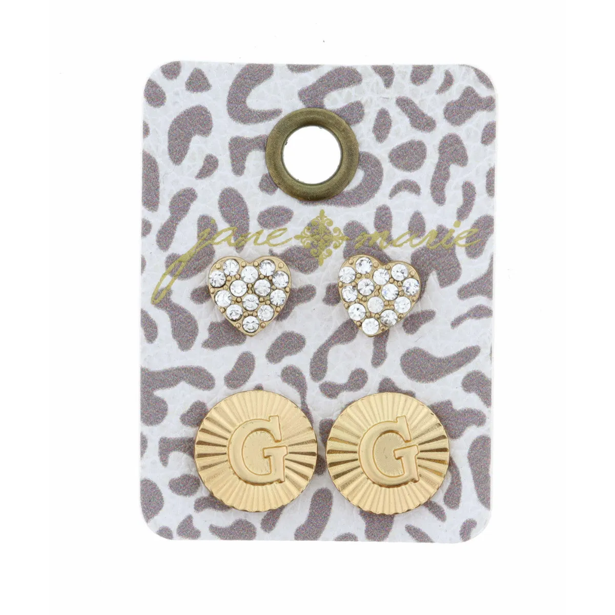 GOLD CIRCLE INITIAL EARRING