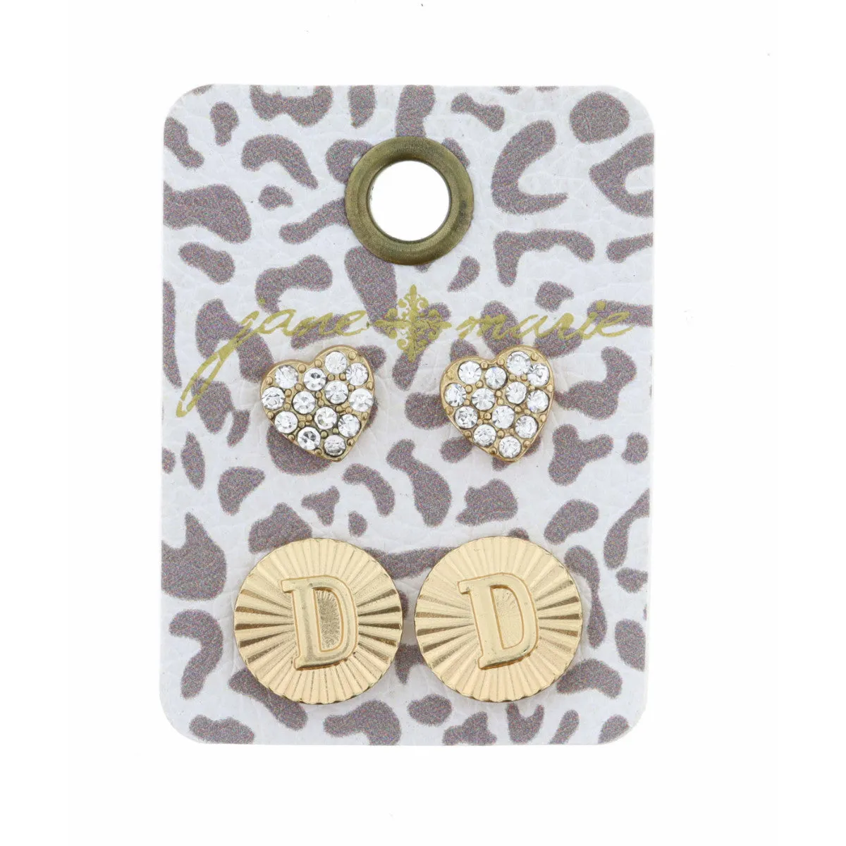 GOLD CIRCLE INITIAL EARRING