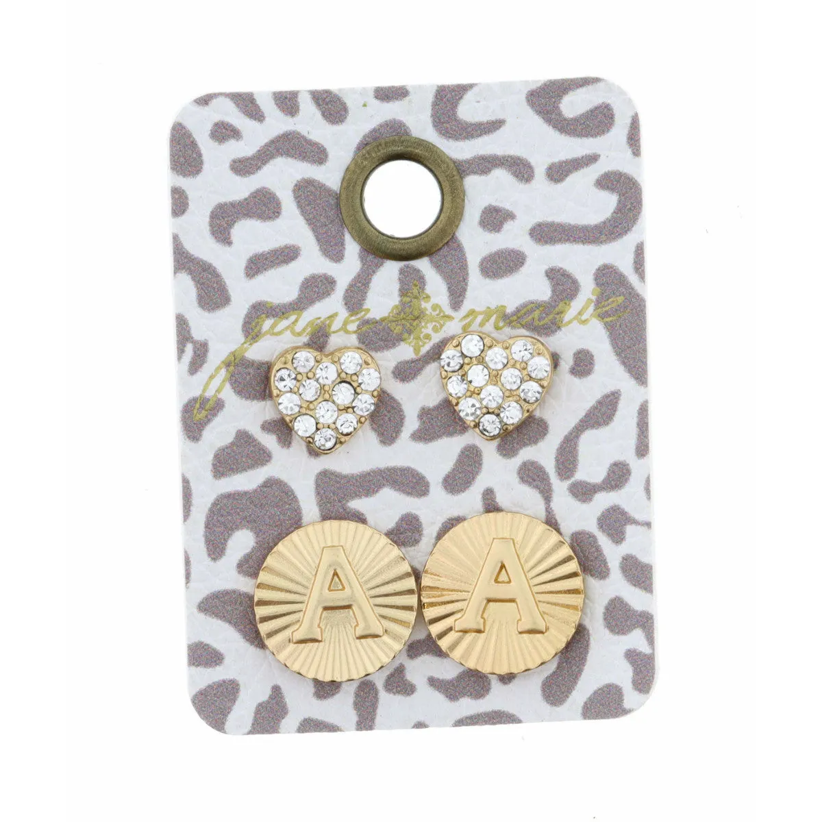 GOLD CIRCLE INITIAL EARRING
