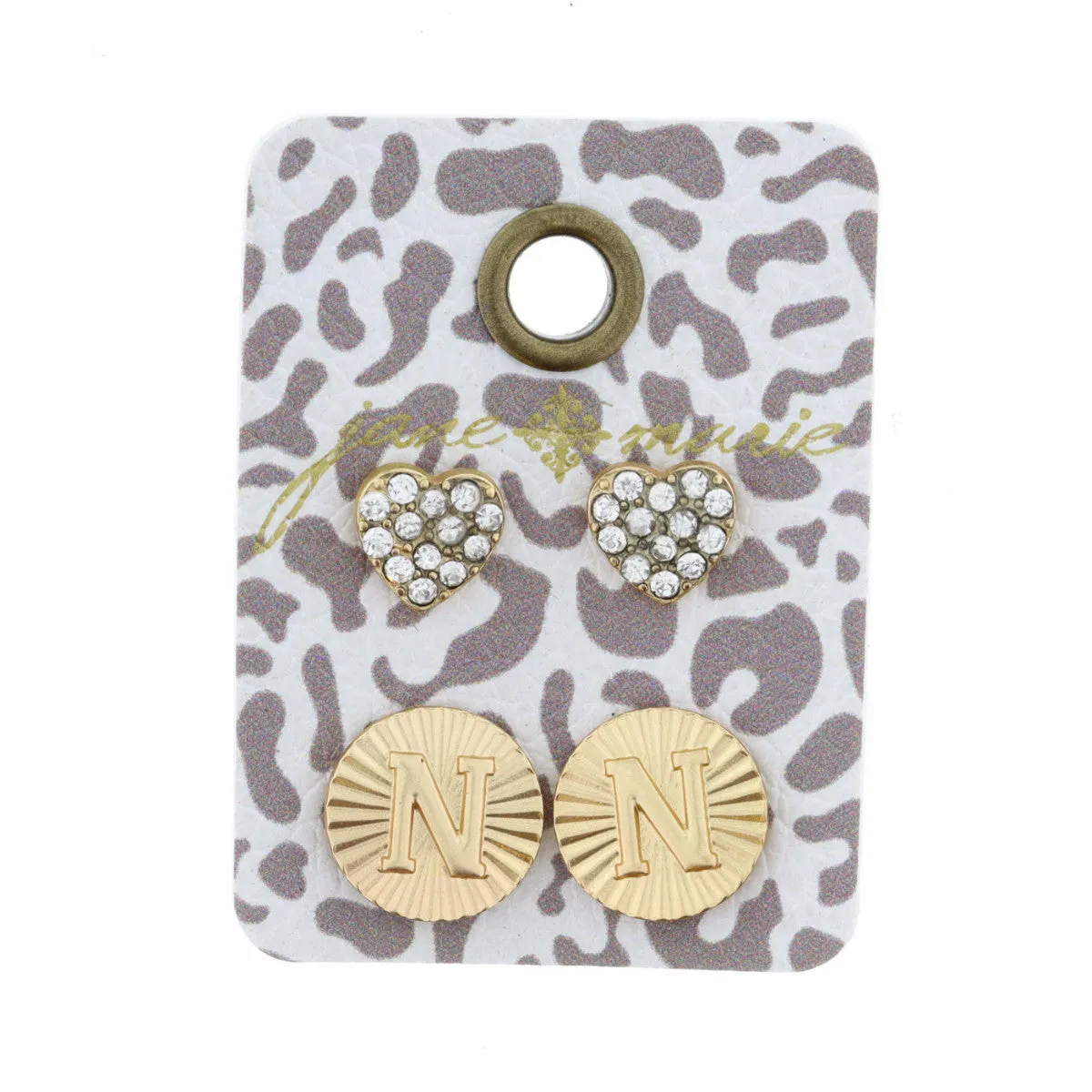 GOLD CIRCLE INITIAL EARRING