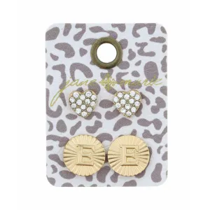 GOLD CIRCLE INITIAL EARRING